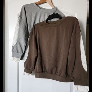 Crew neck with lace detailing